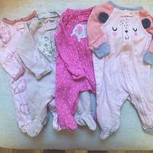 Newborn One Pieces, Set of 4, Mixed Brands